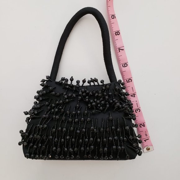 NWOT small Beaded Black Bag. - Picture 3 of 11